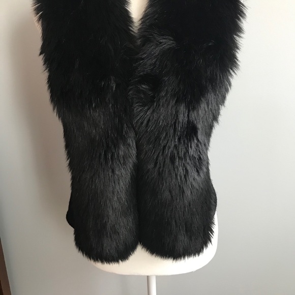 Sold Dolce Cabo Faux Fur Vest Black Knit XS - Picture 3 of 9